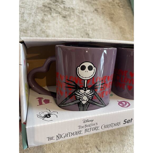 Valentines Day Nightmare Before Christmas Purple Heart Mugs BNIB Sally & Jack - Picture 2 of 4